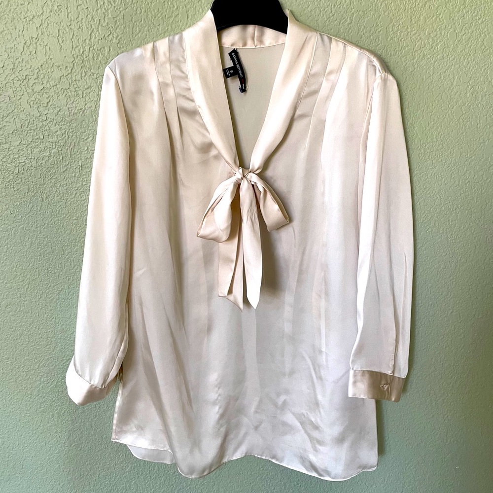 Cream Tie Front Blouse